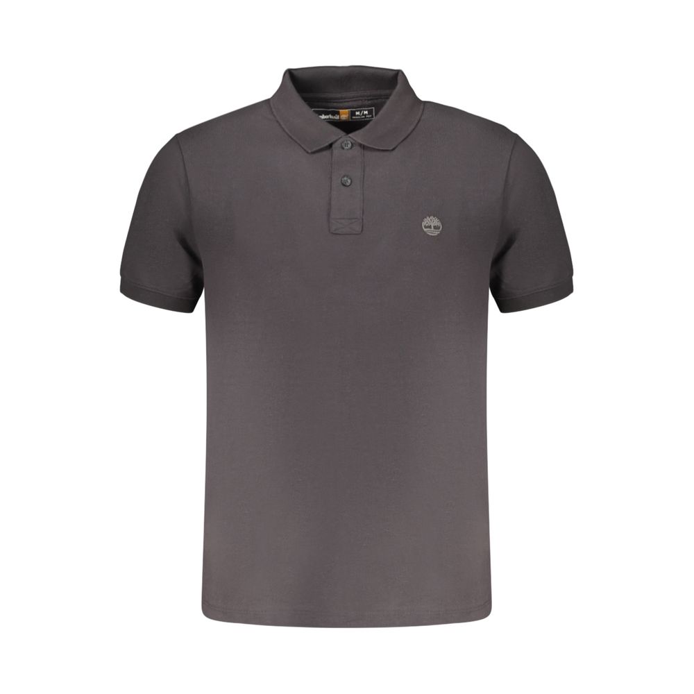 Black Cotton Men Polo Shirt