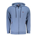"Blu Cotton Mens Sweatshirt with Hood"