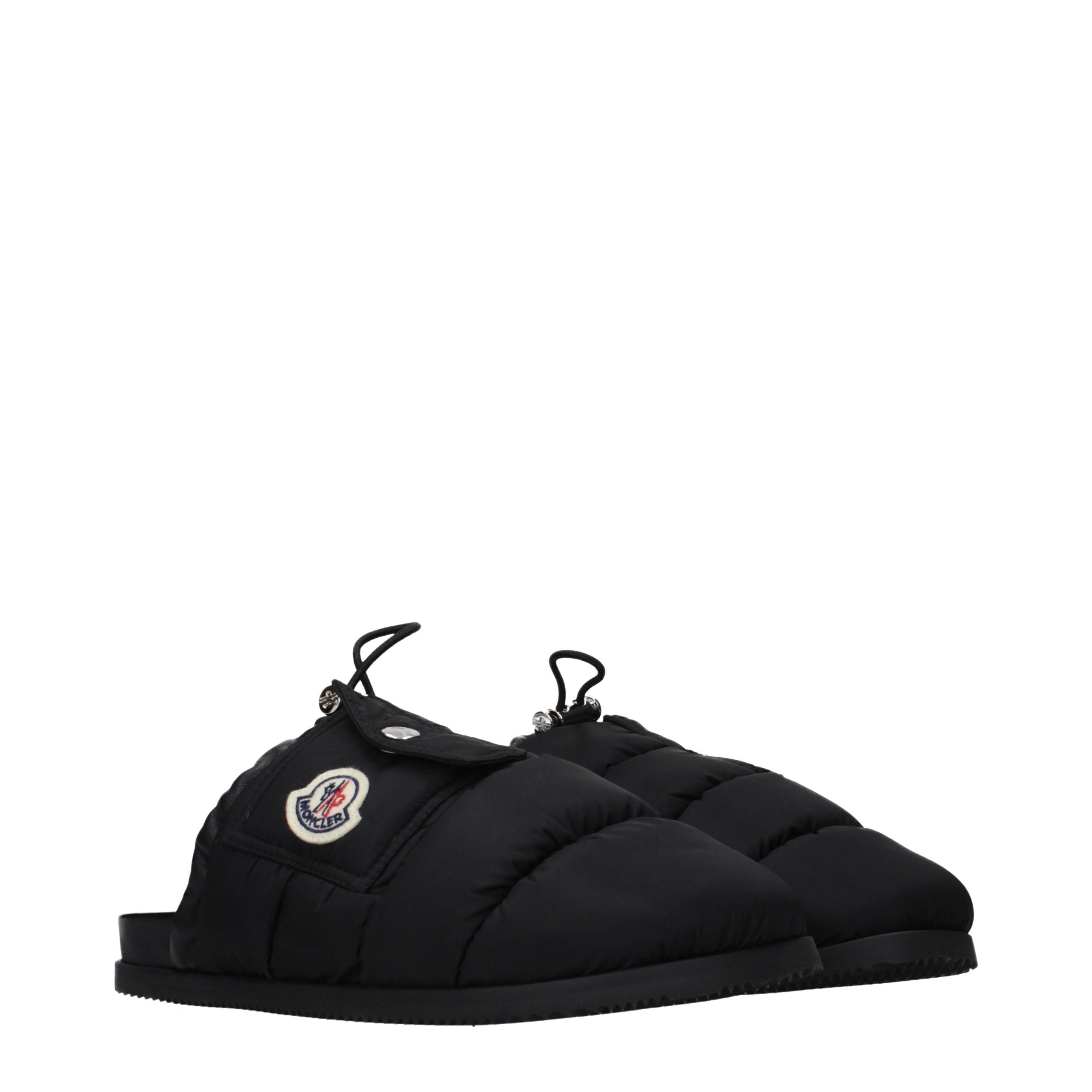 Black Fabric Slippers