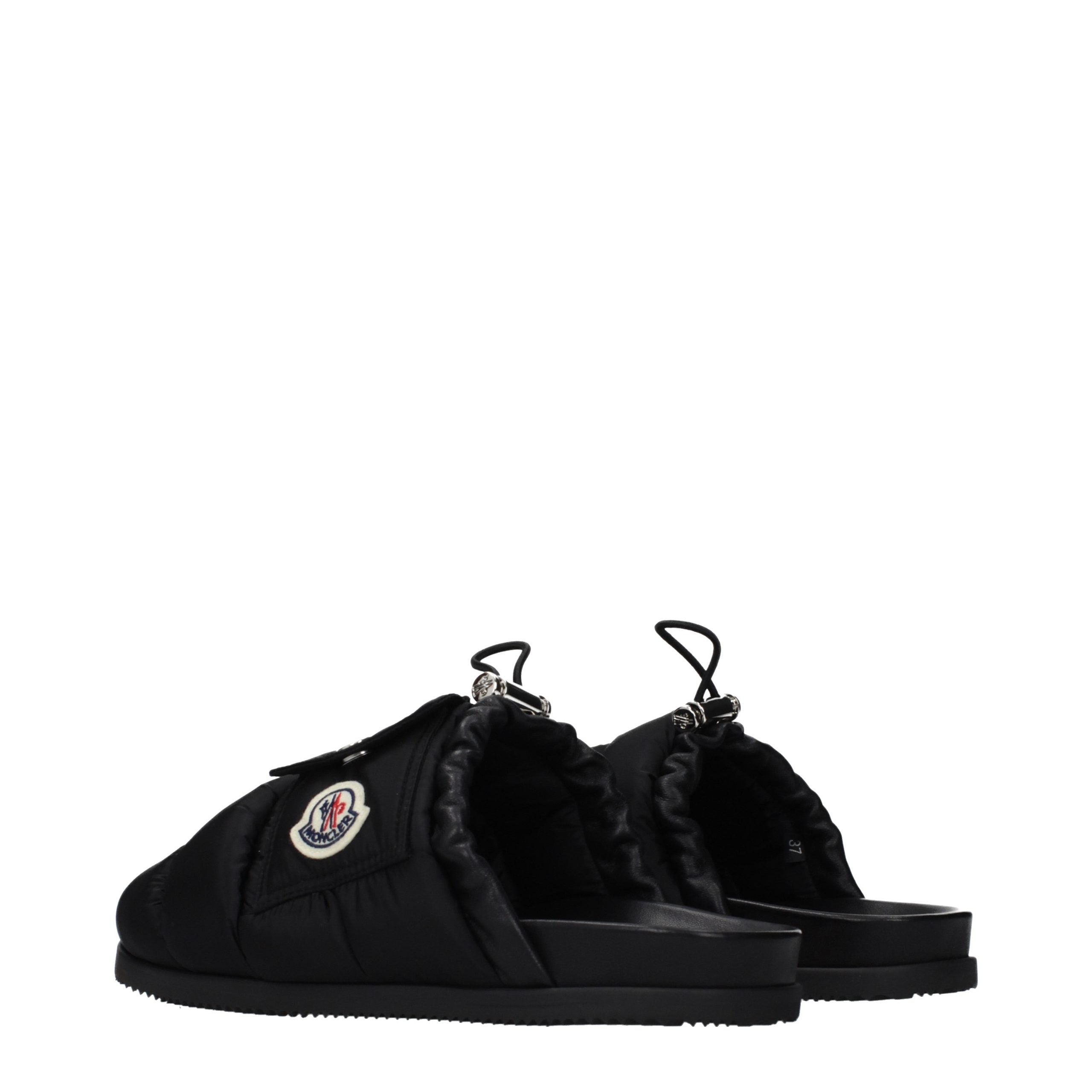 Black Fabric Slippers