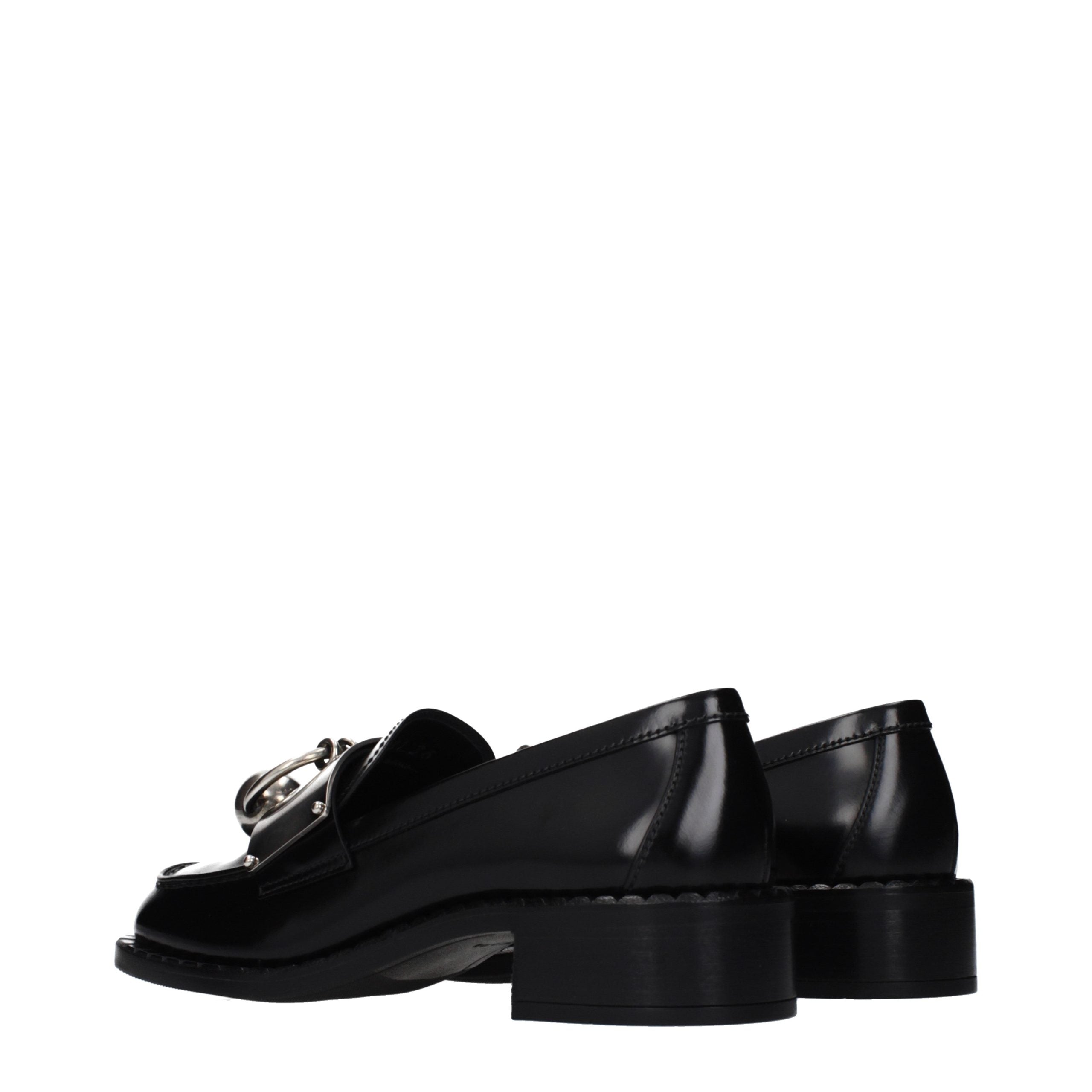 Black Leather Slip-On Loafers