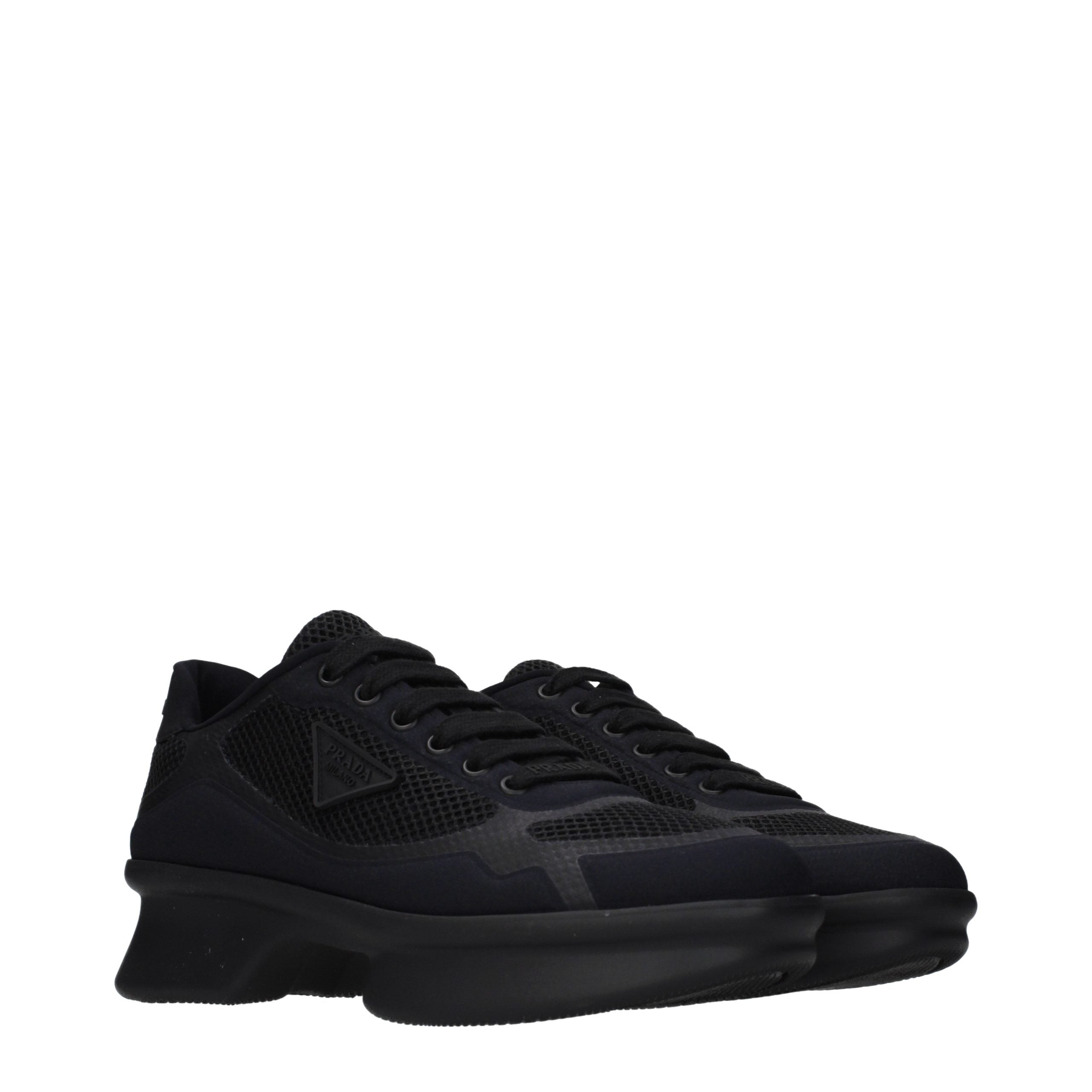 Black Fabric Low Top Sneakers