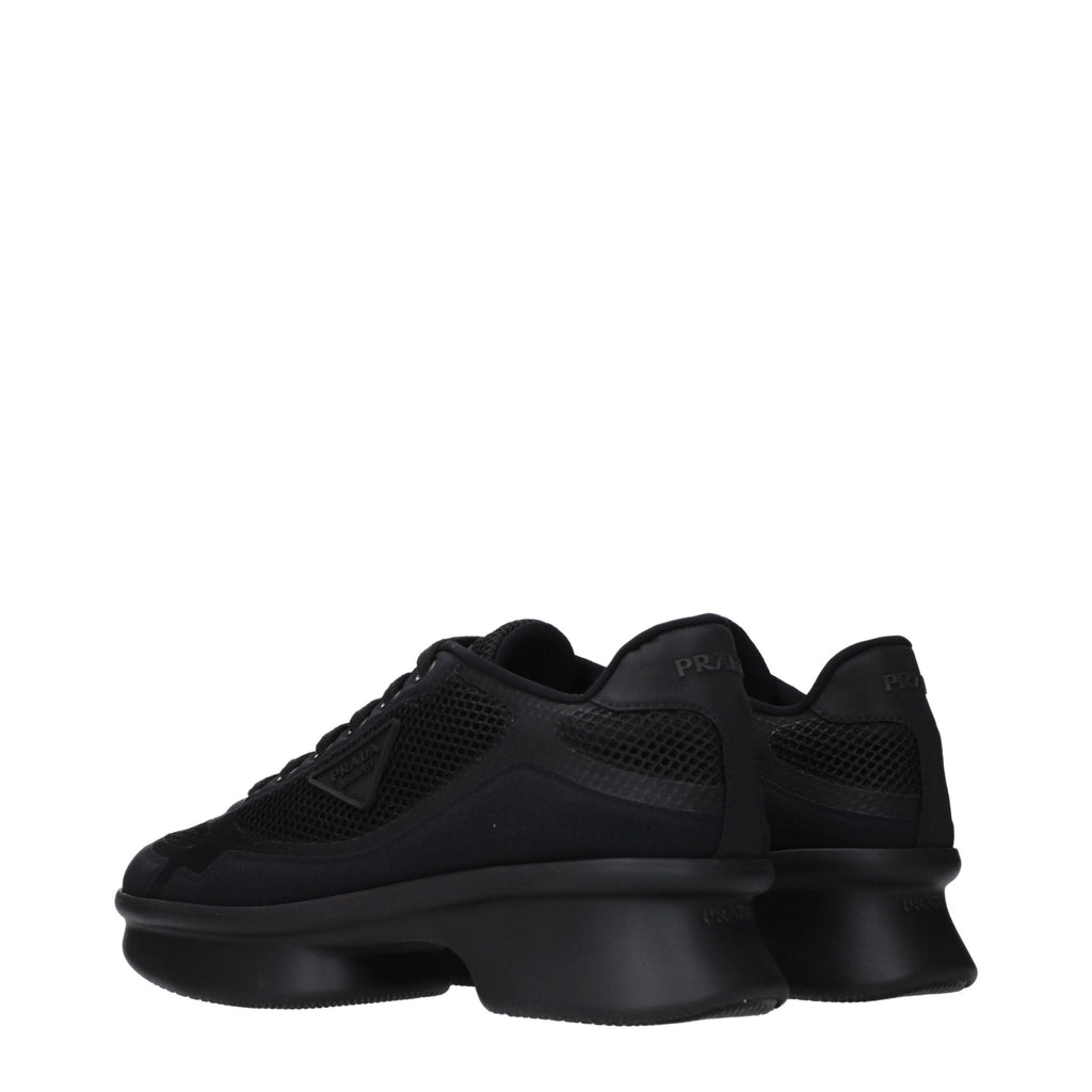 Black Fabric Low Top Sneakers