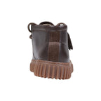 Brown Leather Lace-Up Boots