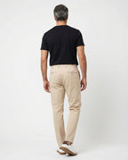 Beige Cotton Casual Pants