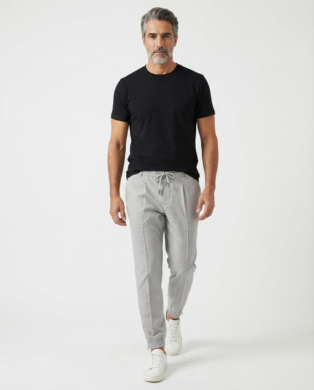 Gray Linen Casual Pants