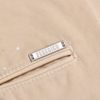 Beige Cotton Casual Pants