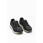 Black Nylon Low Top Sneakers