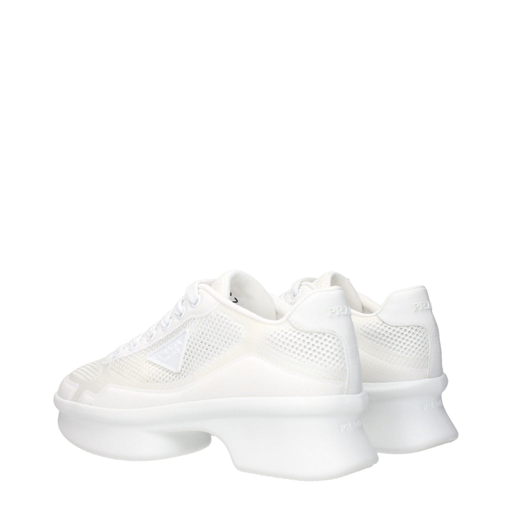 White Fabric Athletic Sneakers
