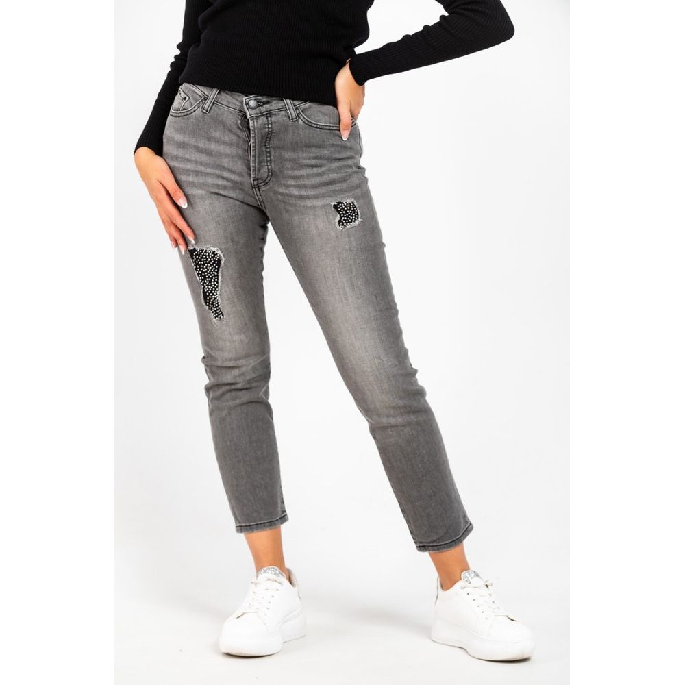 Gray Cotton Jeans Denim
