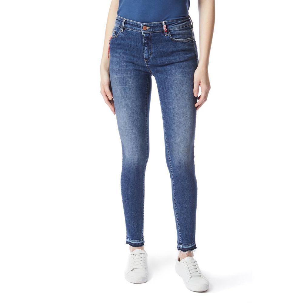 Blue Cotton Skinny Jeans