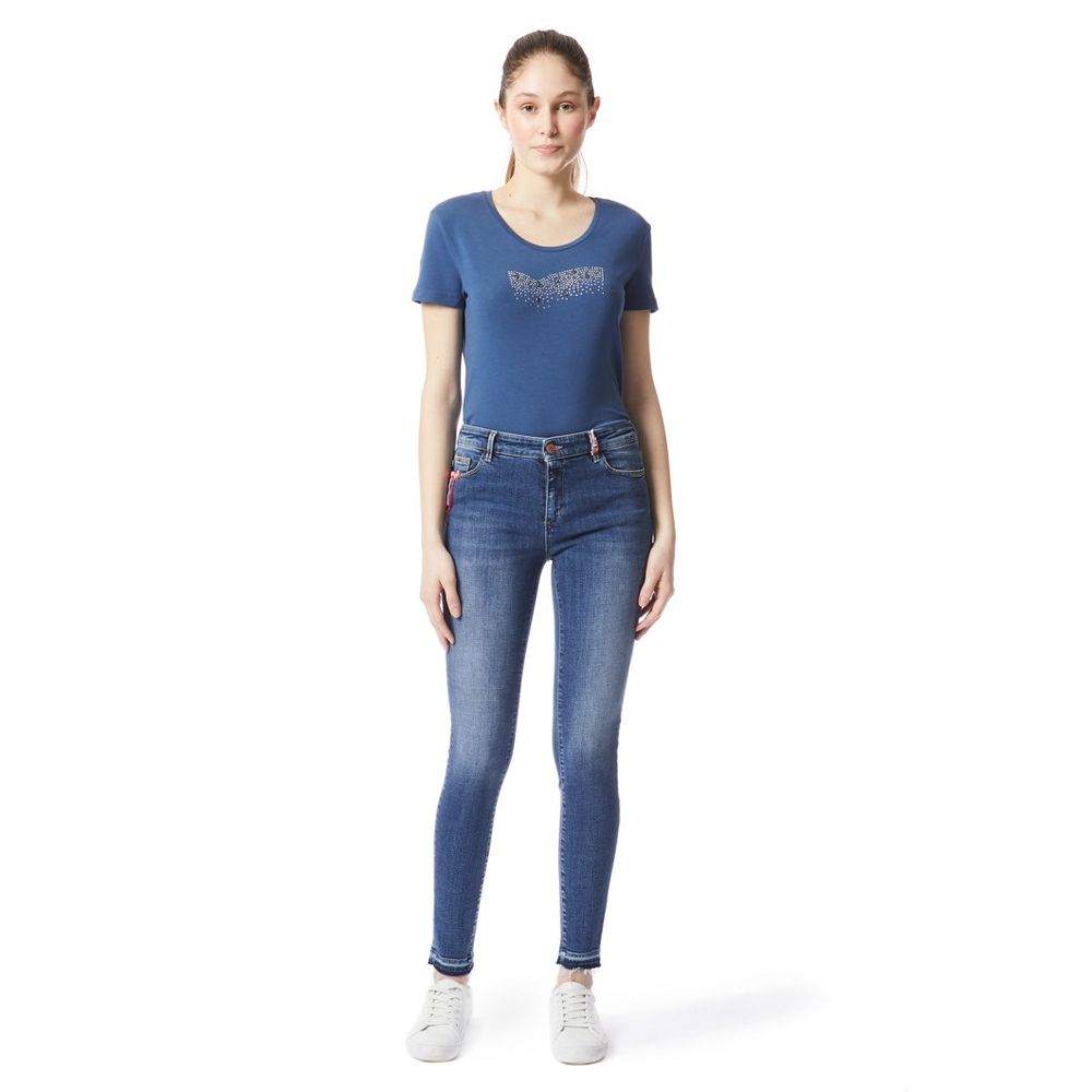 Blue Cotton Skinny Jeans