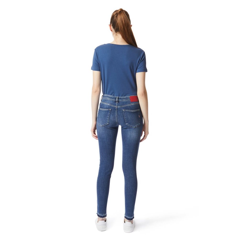 Blue Cotton Skinny Jeans