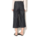 Blue Polyester Cropped Jeans