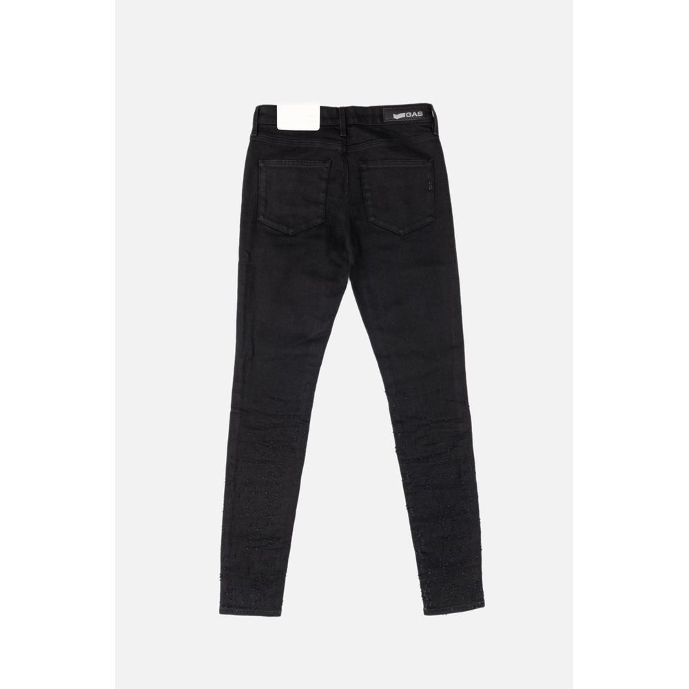 Black Cotton Skinny Jeans