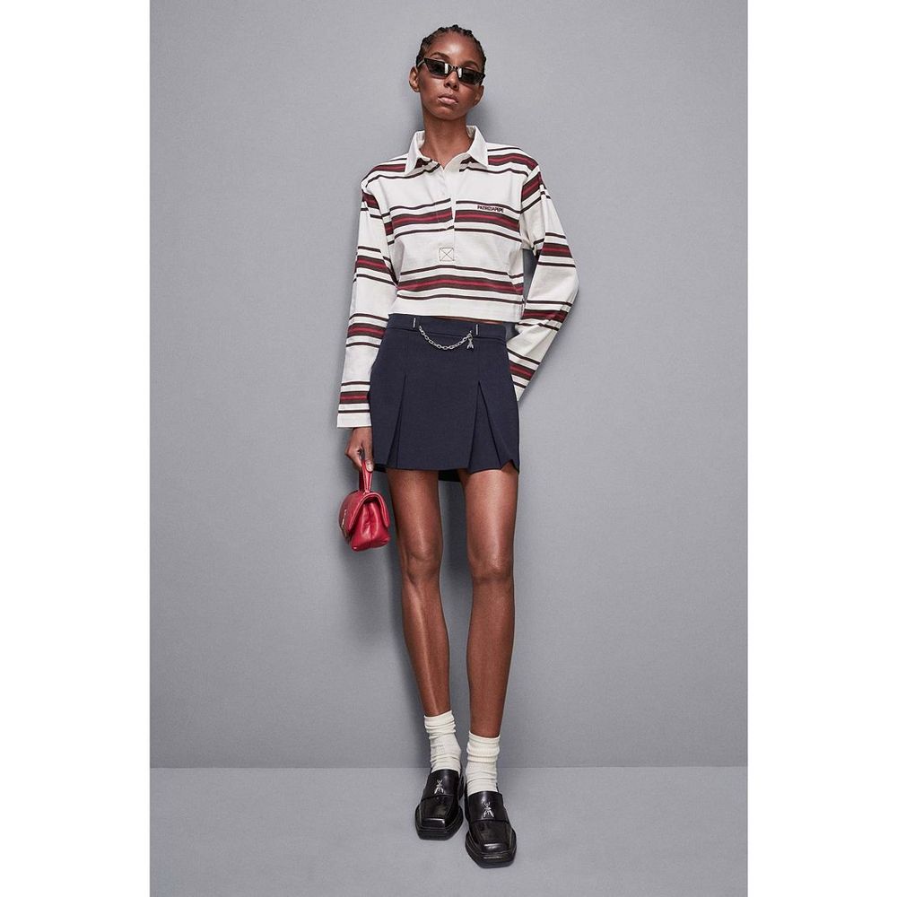 Bicolor Cotton Long Sleeve T-Shirt