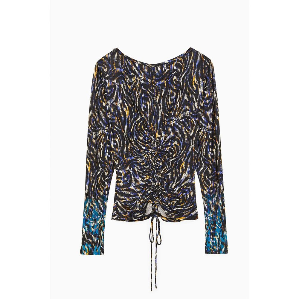 Multicolor Polyester Long Sleeve T-Shirt