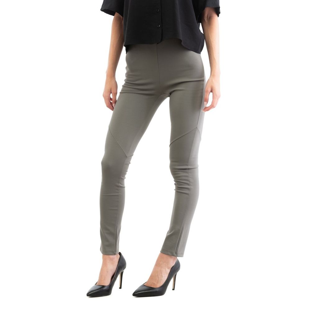 Gray Viscose Skinny Pants
