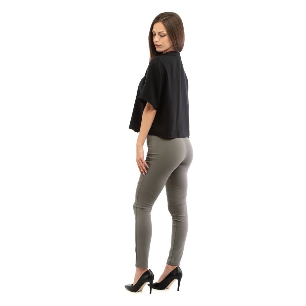 Gray Viscose Skinny Pants