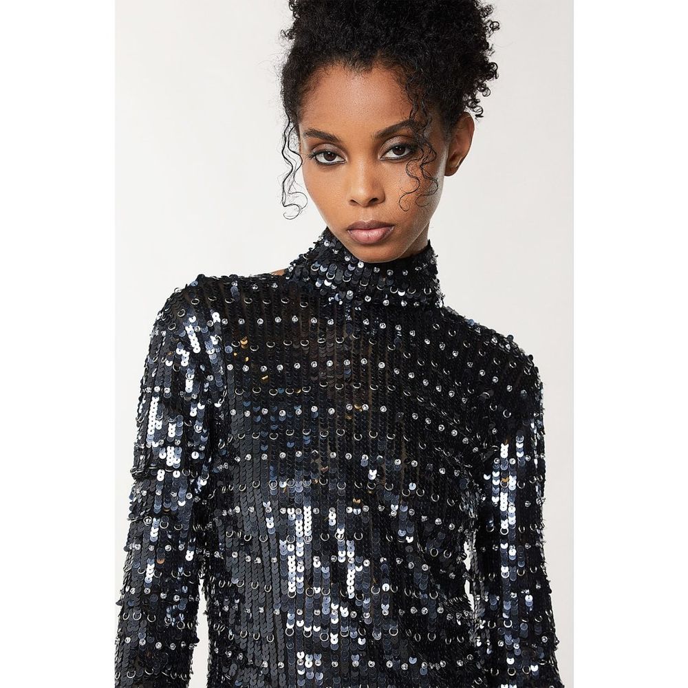 Gold Polyamide Cocktail Dress