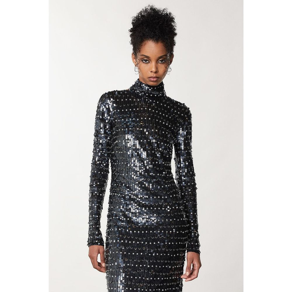 Gold Polyamide Cocktail Dress