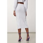 White Viscose Midi Skirt
