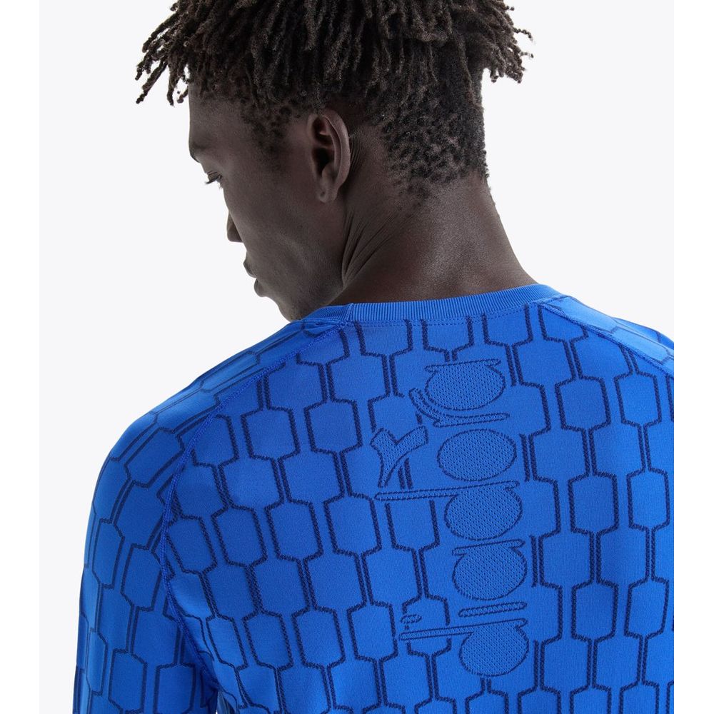 Blue Polyamide Long Sleeve T-Shirt