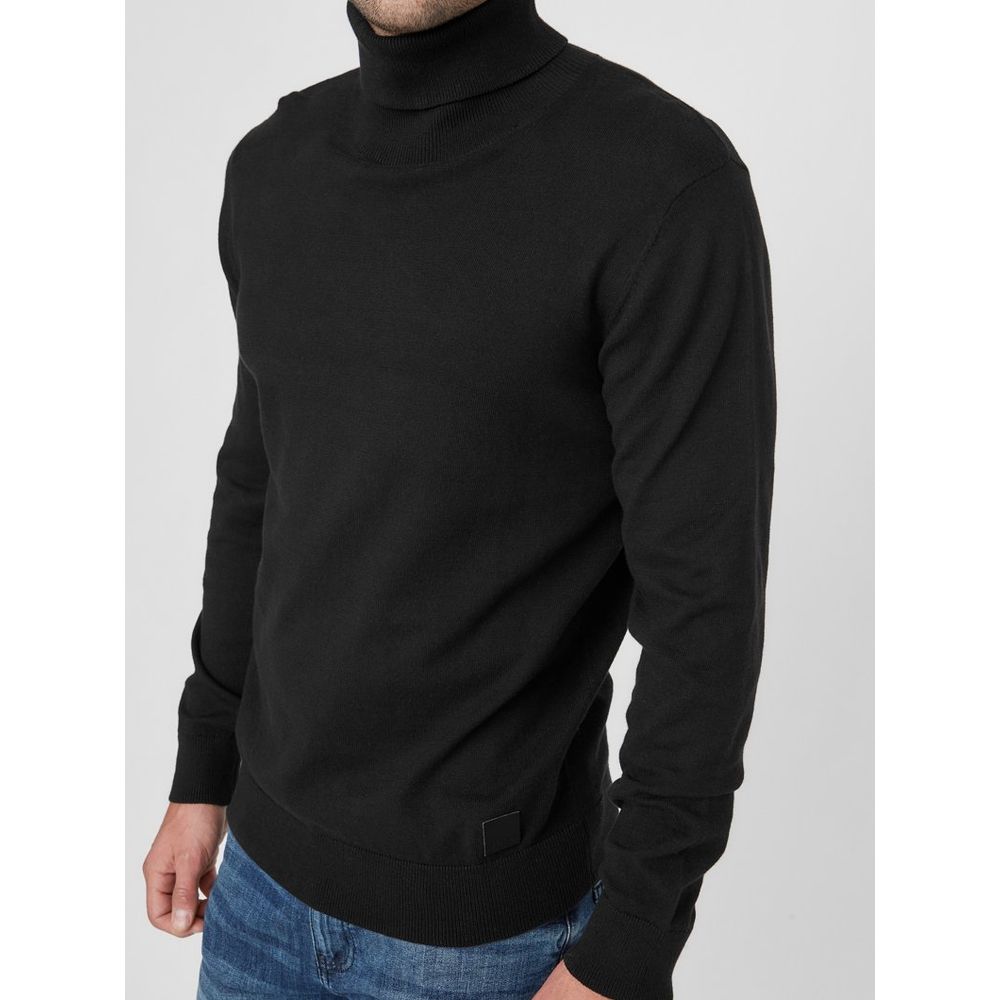 Black Cotton Turtleneck