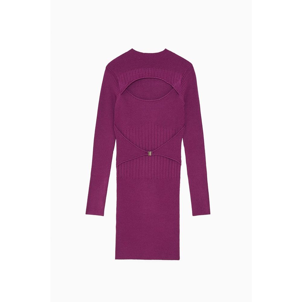 Purple Viscose Casual Dress
