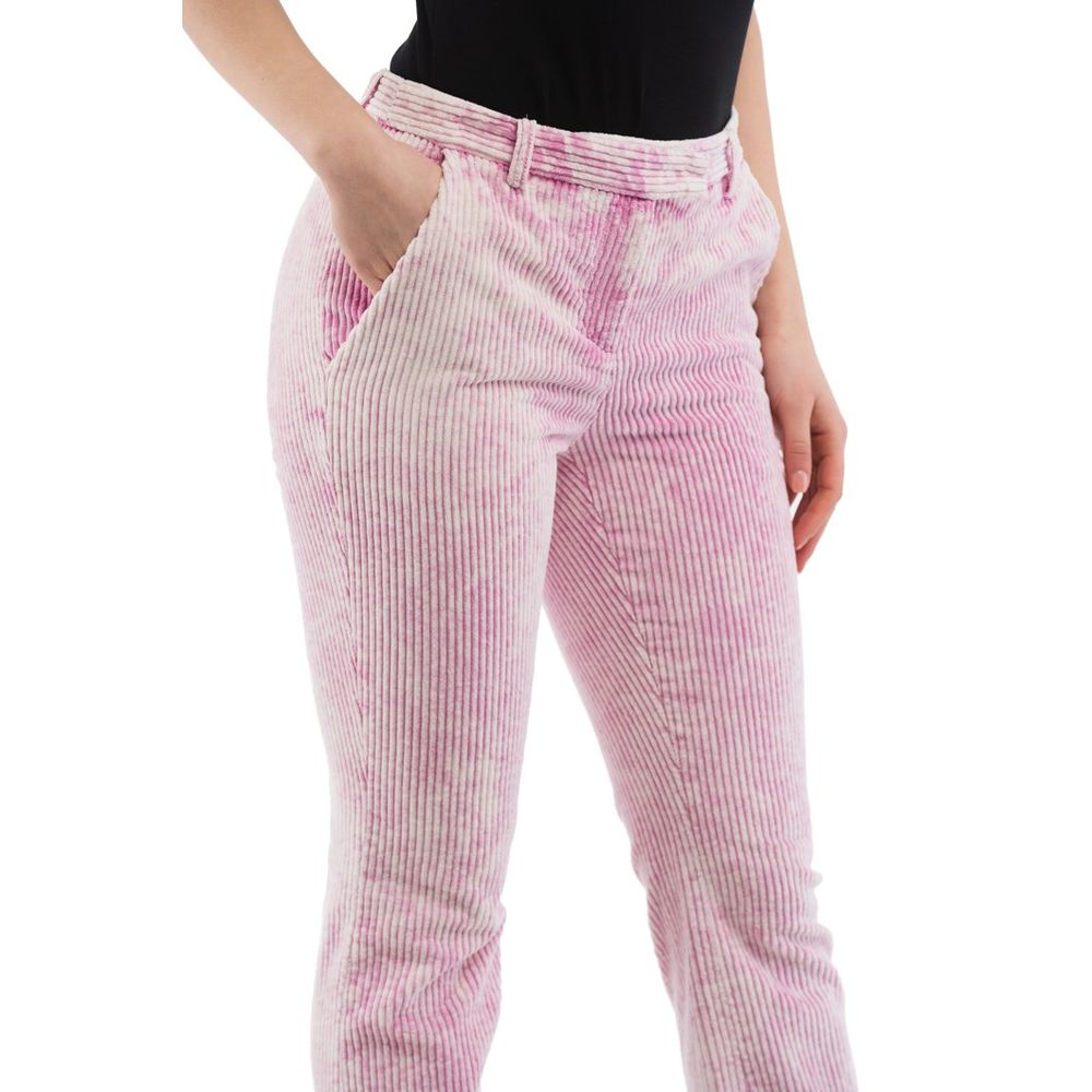 Multicolor Cotton Casual Pants