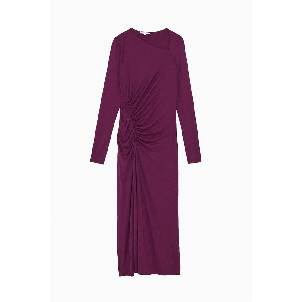 Purple Viscose Casual Dress