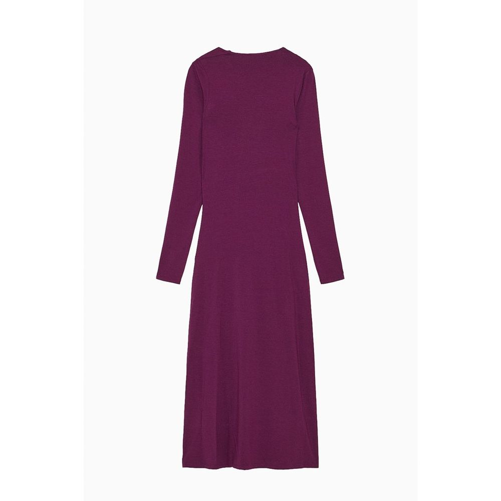 Purple Viscose Casual Dress