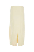 White Viscose Midi Skirt
