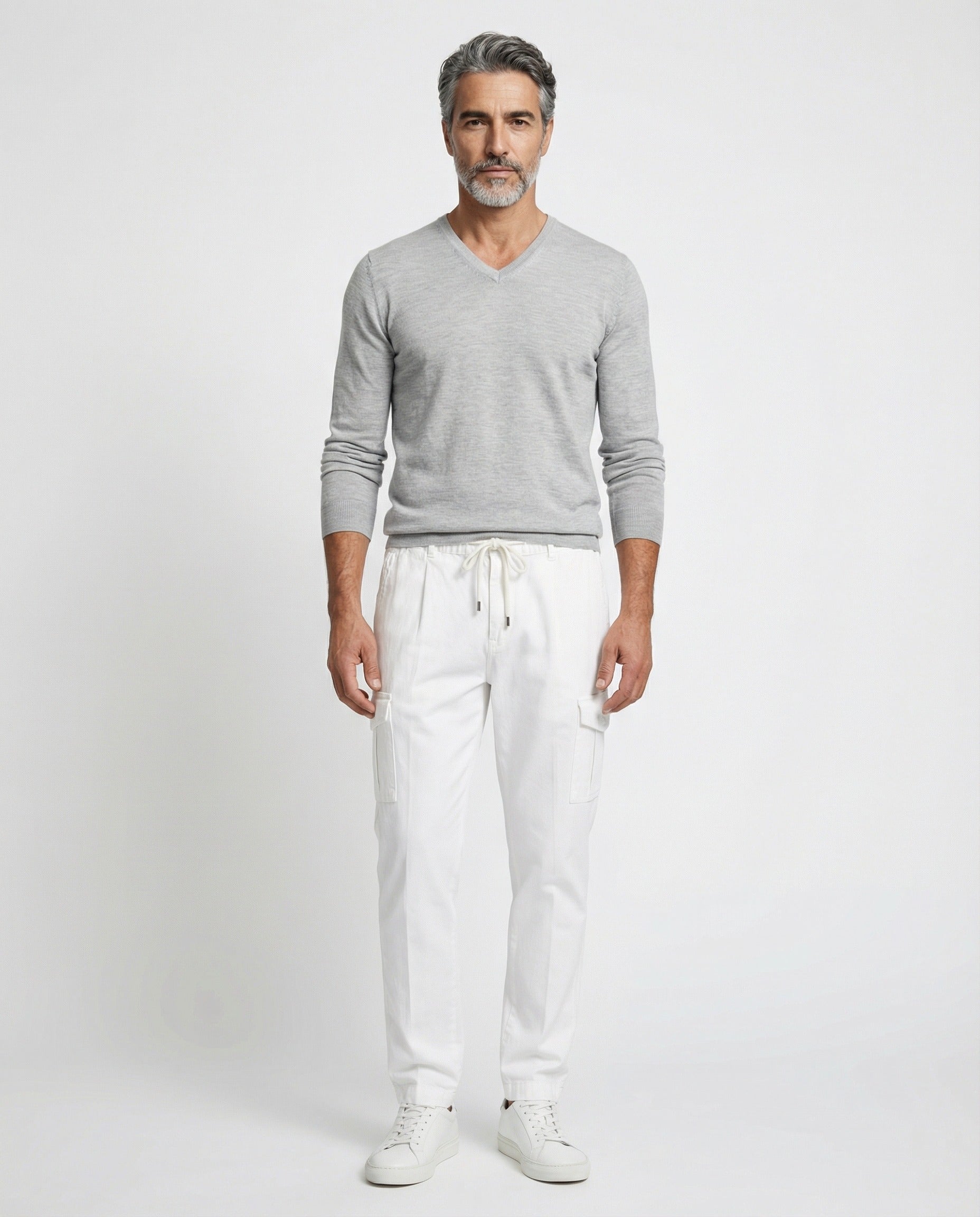 White Linen Casual Pants