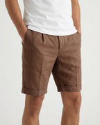 Brown Linen Knee Length