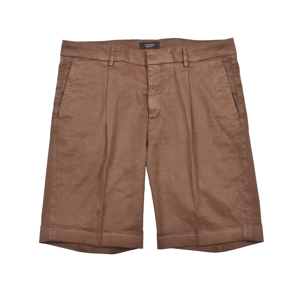 Brown Linen Knee Length