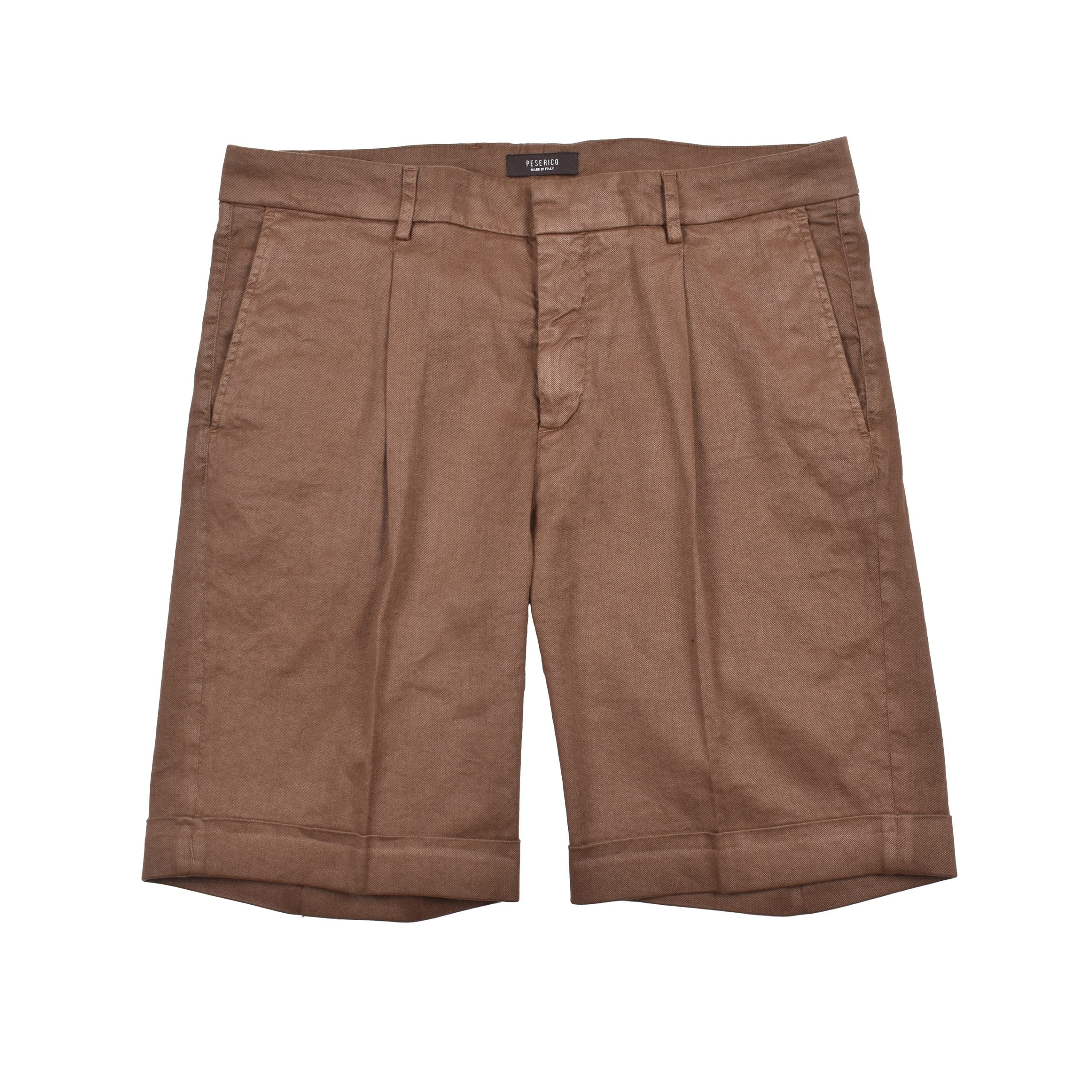 Brown Linen Knee Length
