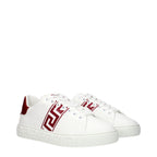 White Leather Low Top Sneakers
