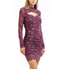 Purple Polyester Casual Dress