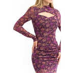 Purple Polyester Casual Dress