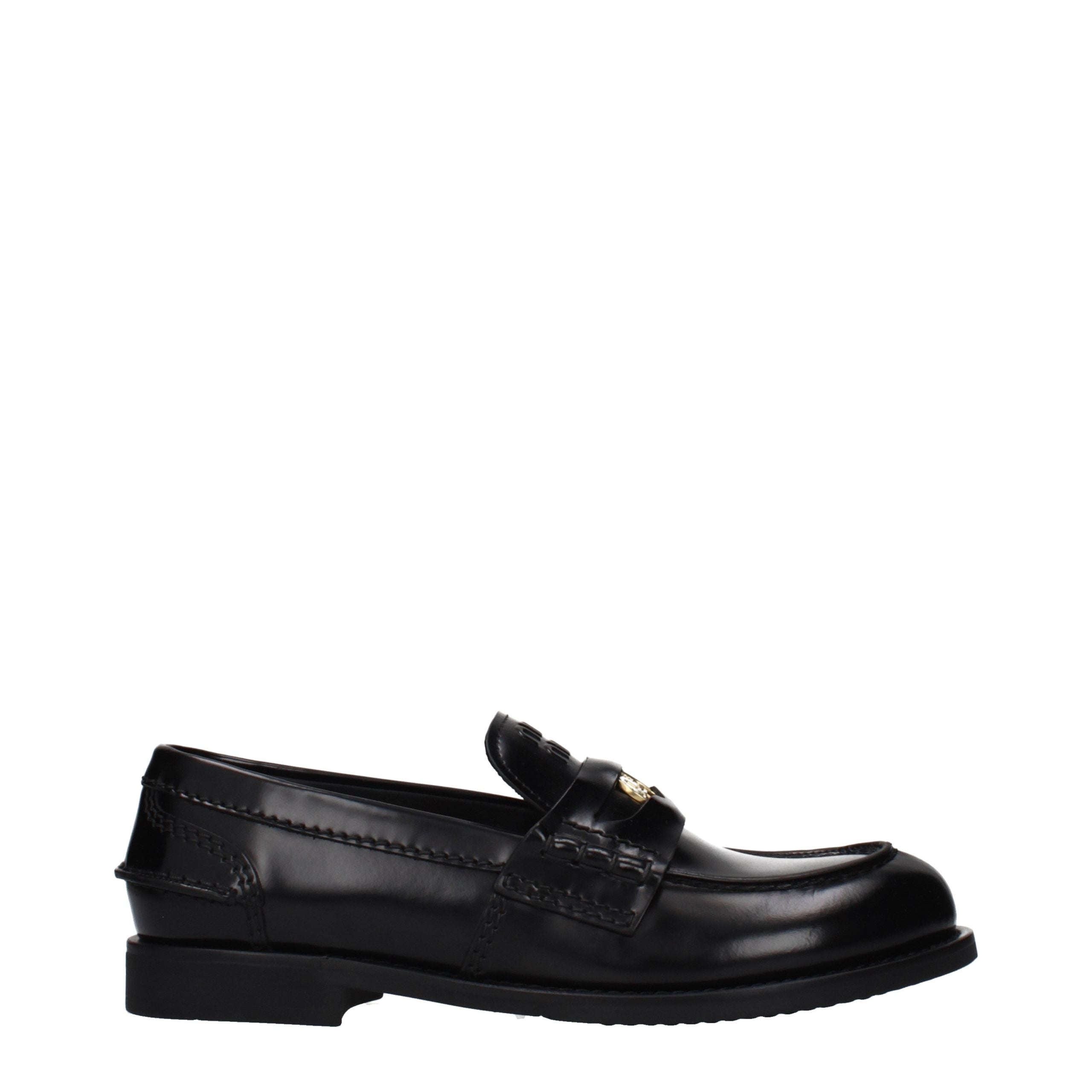Black Leather Slip-On Loafers