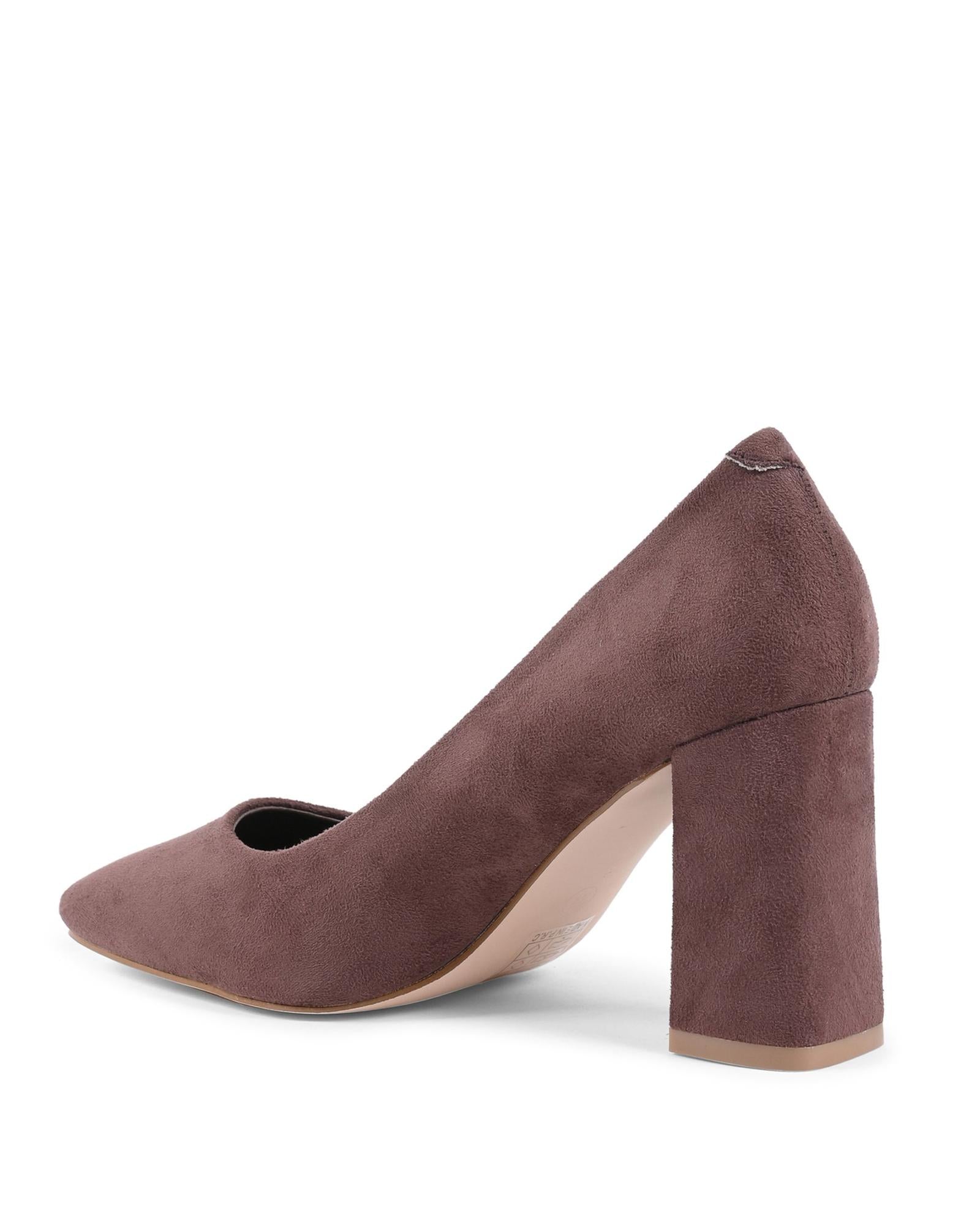 Brown Fabric High Heel Pumps