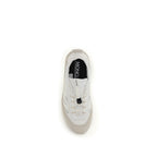 White Polyester Athletic Sneakers