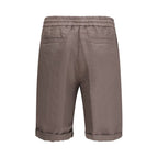 Brown Linen Bermuda Shorts