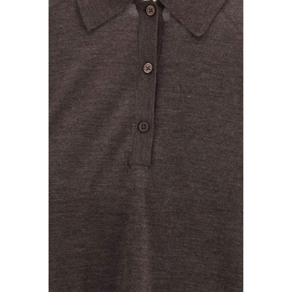 Brown Cashmere Polo Shirt