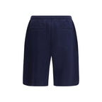 Blue Cotton Bermuda Shorts