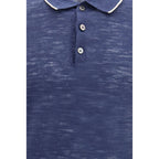 Blue Linen Polo Shirt