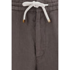 Gray Linen Casual Pants