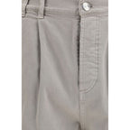 Brown Cotton Casual Pants
