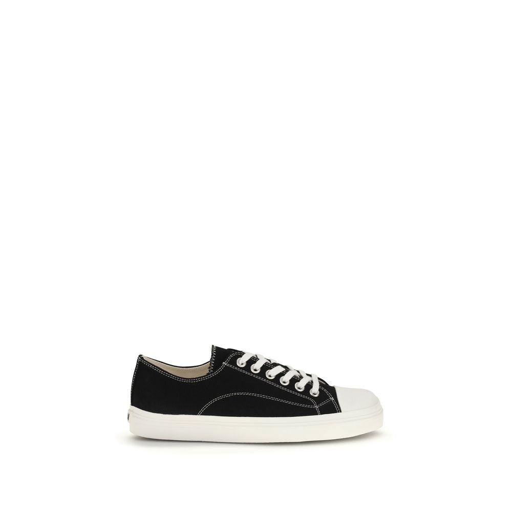 Black Cotton Low Top Sneakers